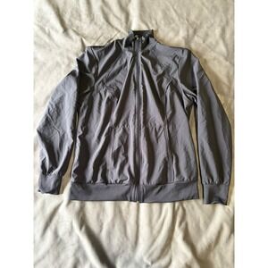 Cherokee Infinity Womens Scrub Jacket Dark Grey Zip Up Mock Neck Large